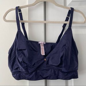 Savage x Fenty V Front Microfiber Bralette, Navy Blue, 3X